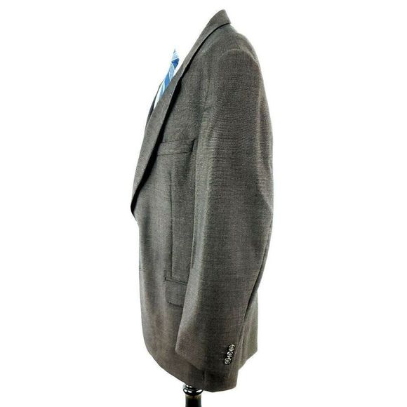 Yves Saint Laurent 42L 2 Button Birdseye Brown Woo - Picture 4 of 12